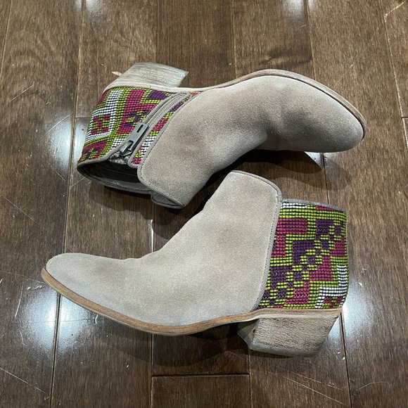 Sam Edelman Putnam Aztec Suede Ankle Booties sz 5 - Picture 2 of 16